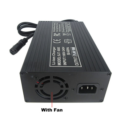 BAYADOU 71.4V 10A Li-ion 17S Tricycle Battery Fast Charger 61.2V 62.9V Lithium Solar System RV Golf Cart Charger aluminum shell