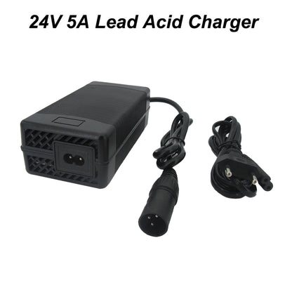 BAYADOU 24 Volt 5A Lead Acid Electric Bike Bicycle Scooter Battery Charger 28.8V 5A XLRM Connector For 24V Wheelchair Fast Charger