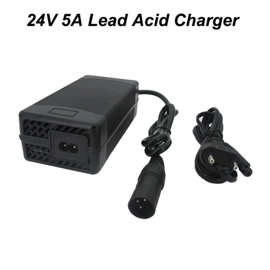 BAYADOU 24 Volt 5A Lead Acid Electric Bike Bicycle Scooter Battery Charger 28.8V 5A XLRM Connector For 24V Wheelchair Fast Charger