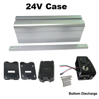 24V 36V 48V Battery Box Case Cover Empty Silver Fish Aluminum Housing Accessories Bottom Discharge