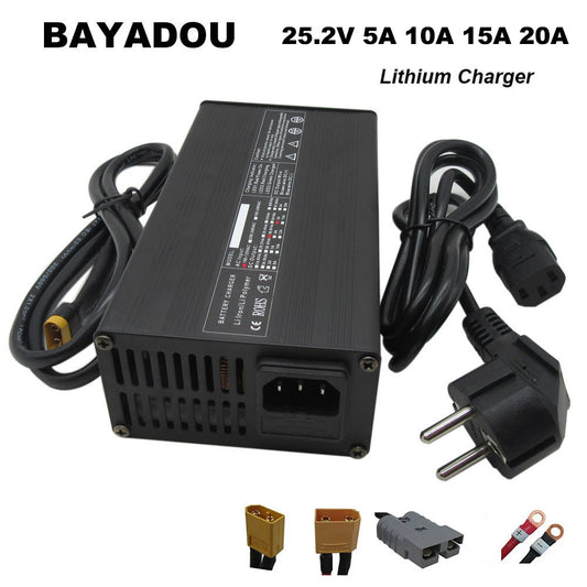 BAYADOU 300W 25.2V 5A 10A 15A 20A Lithium Fast Charger 6S 21.6V 22.2V li-ion E-Bike Scooter Energy Storage RV Battery Chargers