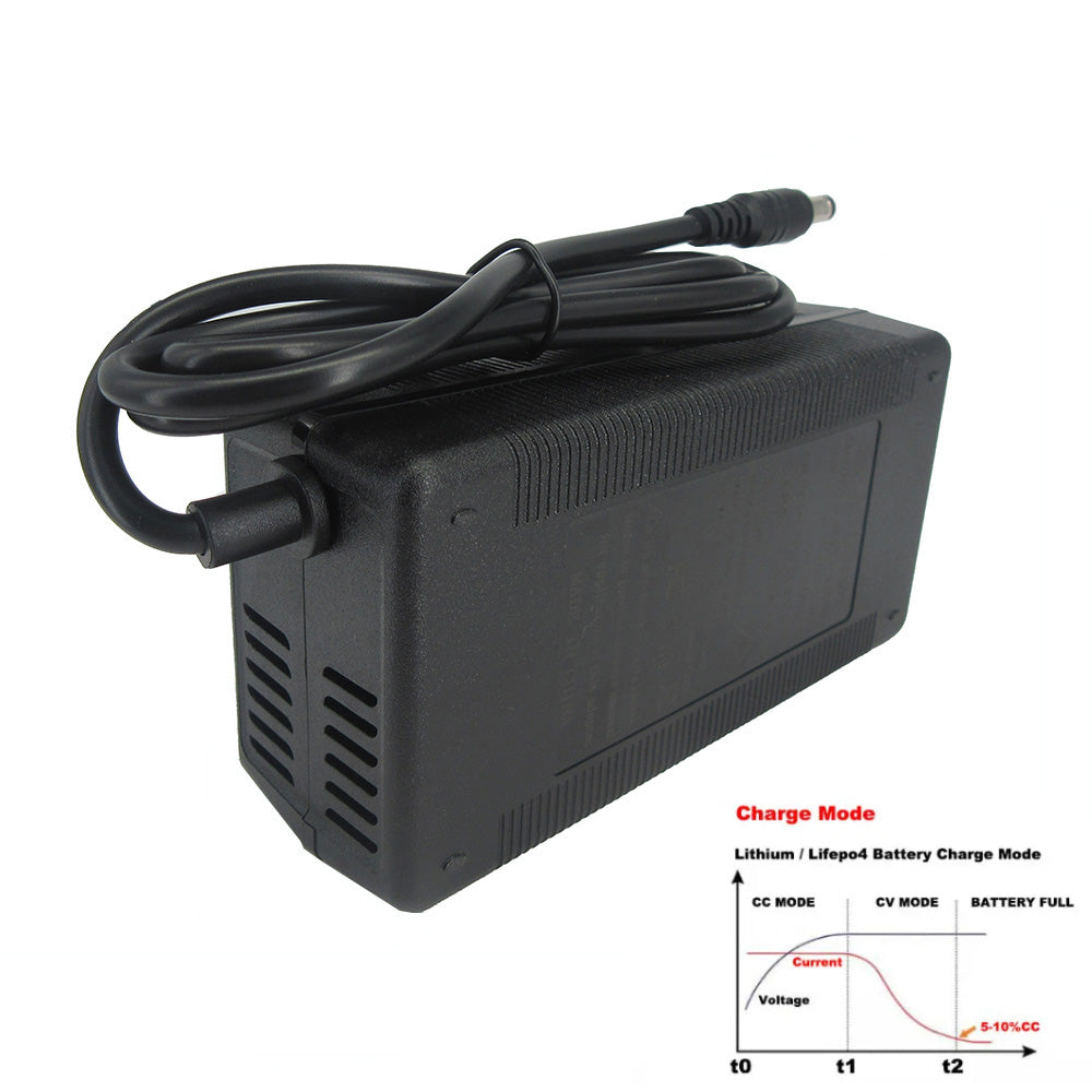 BAYADOU 24V 5A Li-ion Fast Charger 7S 29.4V Lithium Electric Bike Scooter Battery Charger DC XT60 Connector With Fan