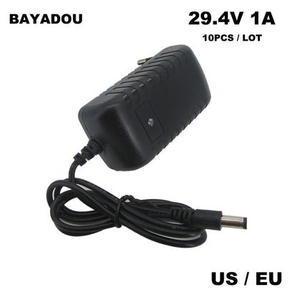 10PCS/LOT Wholesale 29.4V 1A 1000MA DC Lithium Charger For 7S 24V 5AH Li-ion Electric Tool Battery Wall Charger US / EU Plug