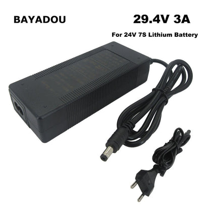 29.4V 3A Lithium Charger For 7S 24V Li-ion 15AH 20AH Electric Bike Scooter Tool Battery Charger XT60 DC Connector