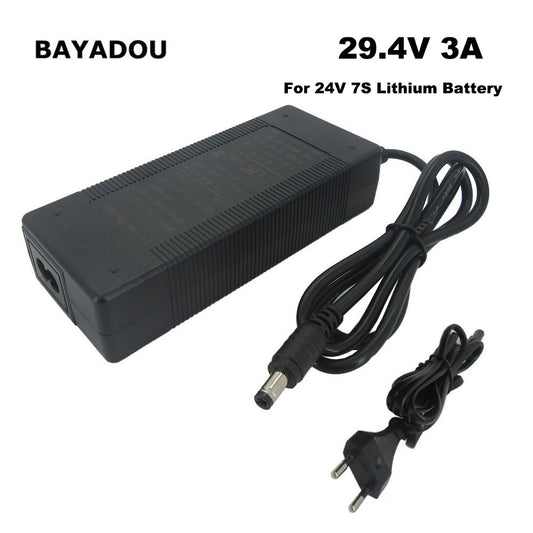 29.4V 3A Lithium Charger For 7S 24V Li-ion 15AH 20AH Electric Bike Scooter Tool Battery Charger XT60 DC Connector