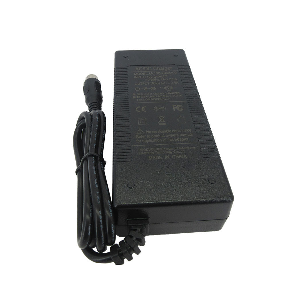 29.4V 3A Lithium Charger For 7S 24V Li-ion 20AH Electric Bike scooter Tool Battery Charger RCA DC Connector