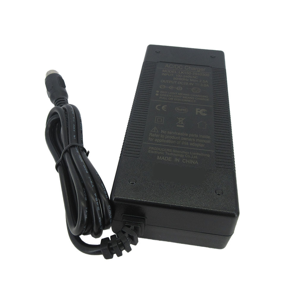 29.4V 3A Lithium Charger For 7S 24V Li-ion 20AH Electric Bike scooter Tool Battery Charger RCA DC Connector