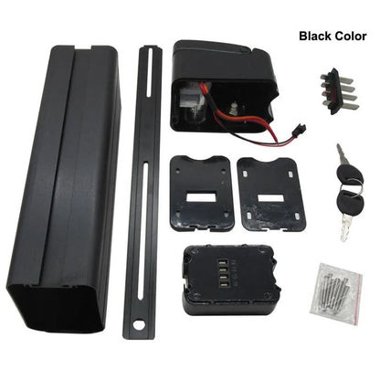 24V 36V 48V Ebike Bicycle Battery Box Case Cover Empty Silver Fish Aluminum Housing Accessories Bottom Discharge Black Color