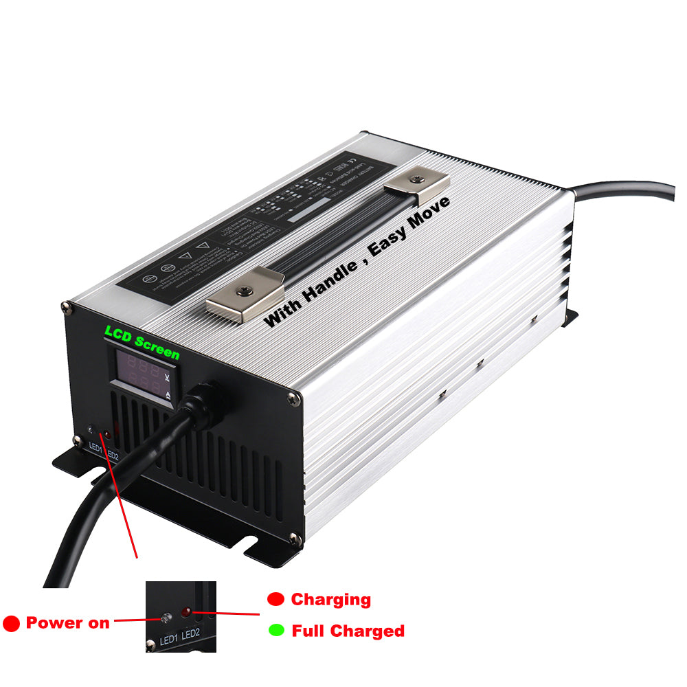 BAYADOU 1500W 24V 40A 36V 30A 48V 25A 60V 20A LiFePO4 Charger 8S 29.2V 12S 43.8V 15S 54.75V 16S 58.4V 20S 73V Golf Cart Forklift Energy Storage RV Boat UPS AGV Battery Charger