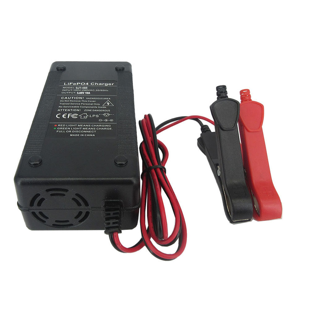 3.65V 10A Lifepo4 Fast Charger 1S 3.2V 3.3V 30AH 50AH LFP Energy Storage Solar Iron Phosphate RV Battery Cell Smart Charger 3.65 Volt With Fan