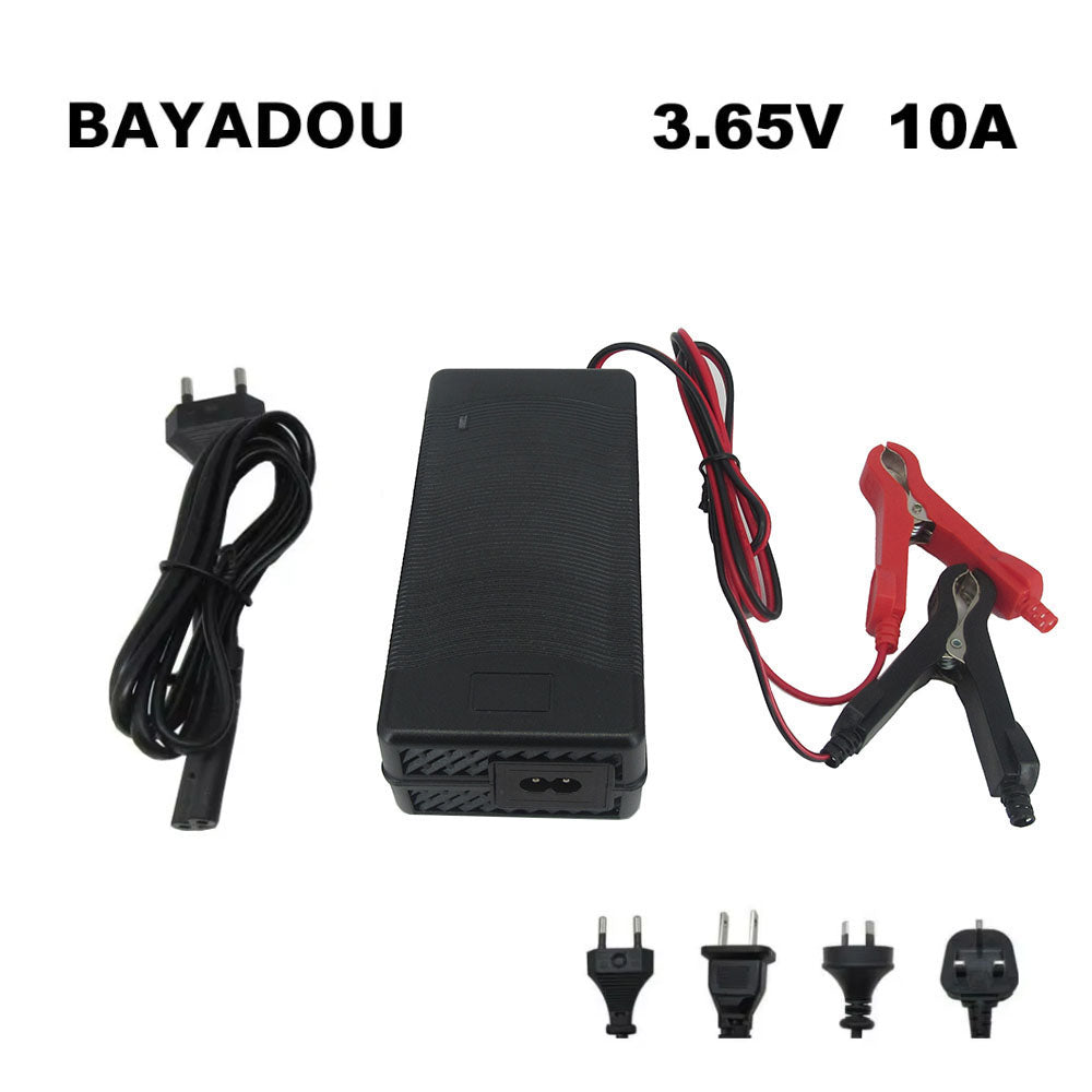 3.65V 10A Lifepo4 Fast Charger 1S 3.2V 3.3V 30AH 50AH LFP Energy Storage Solar Iron Phosphate RV Battery Cell Smart Charger 3.65 Volt With Fan