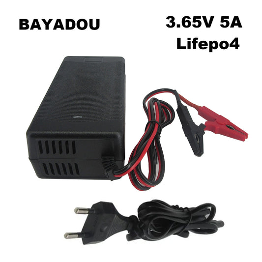 BAYADOU 3.2V 3.3V 5A Lifepo4 Charger 1S 3.65V 3.65 Volt 30AH 40AH LFP Energy Storage Solar Iron Phosphate RV Battery Cell Smart Chargers with Fan