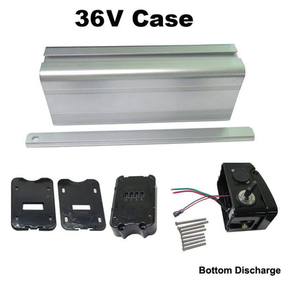 24V 36V 48V Battery Box Case Cover Empty Silver Fish Aluminum Housing Accessories Bottom Discharge