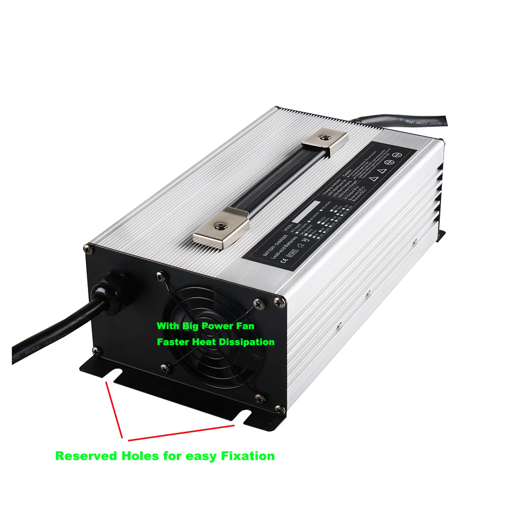 BAYADOU 1500W 12V 50A Lead Acid Battery Charger For 12 Volt Solar Energy Storage RV Charger 14.7V Output