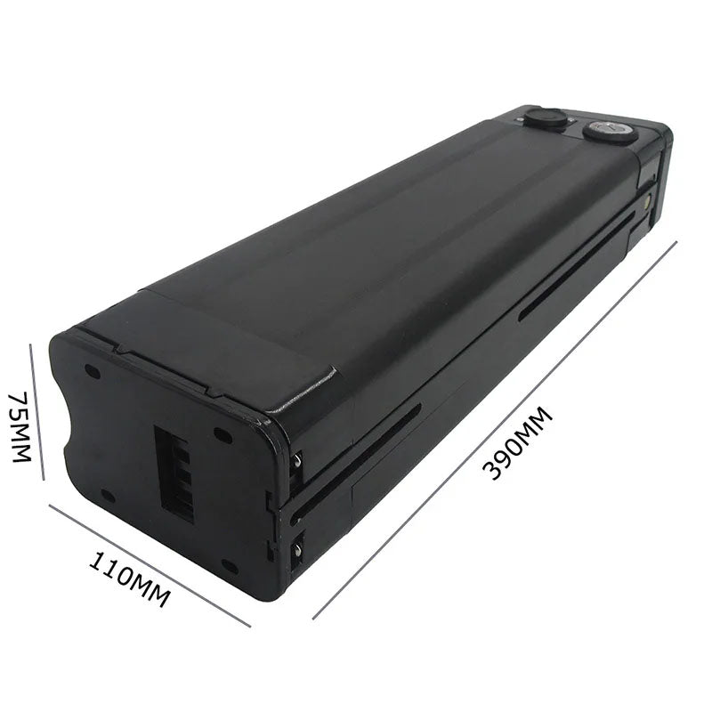 24V 36V 48V Ebike Bicycle Battery Box Case Cover Empty Silver Fish Aluminum Housing Accessories Bottom Discharge Black Color