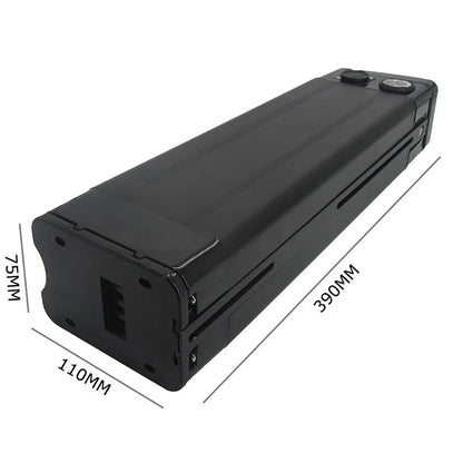 24V 36V 48V Ebike Bicycle Battery Box Case Cover Empty Silver Fish Aluminum Housing Accessories Bottom Discharge Black Color