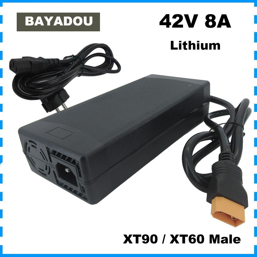 BAYADOU 36V 8A Li-ion Battery Charger 42V Lithium 10S 36 Volt 30AH 40AH 50AH Energy Storage Electric Bike Motorcycle Fast Charger XT60 With Fan