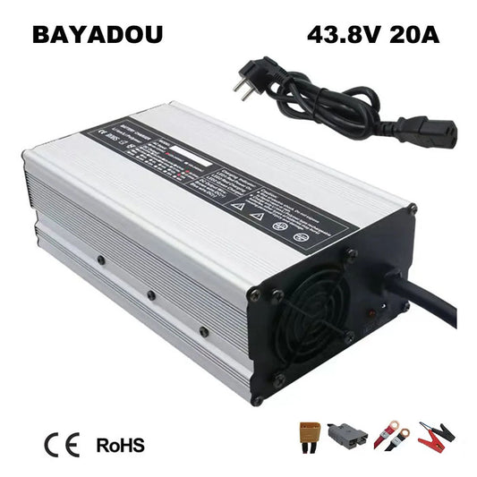 BAYADOU 900W 36V 20A LiFePO4 Battery Fast Charger 12S 43.8V 36 Volt Golf Cart Sightseeing Car UPS RV Forklift LFP Charger
