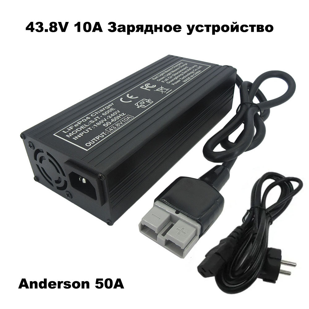 BAYADOU 43.8V 10A LiFePO4 Battery Fast Charger 12S 36V LFP RV Lithium Iron Phosphate Energy Storage RV Chargers SB50 XT90 220V Input 438W