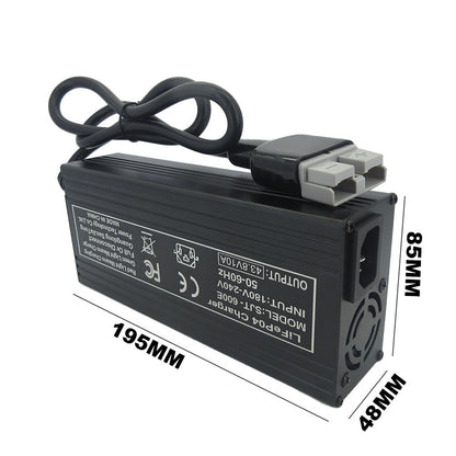 BAYADOU 43.8V 10A LiFePO4 Battery Fast Charger 12S 36V LFP RV Lithium Iron Phosphate Energy Storage RV Chargers SB50 XT90 220V Input 438W