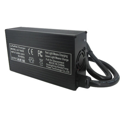 BAYADOU 43.8V 15A LiFePO4 Battery Fast Charger 12S 36V LFP RV Lithium Iron Phosphate Energy Storage Chargers SB50 XT90 220V Input