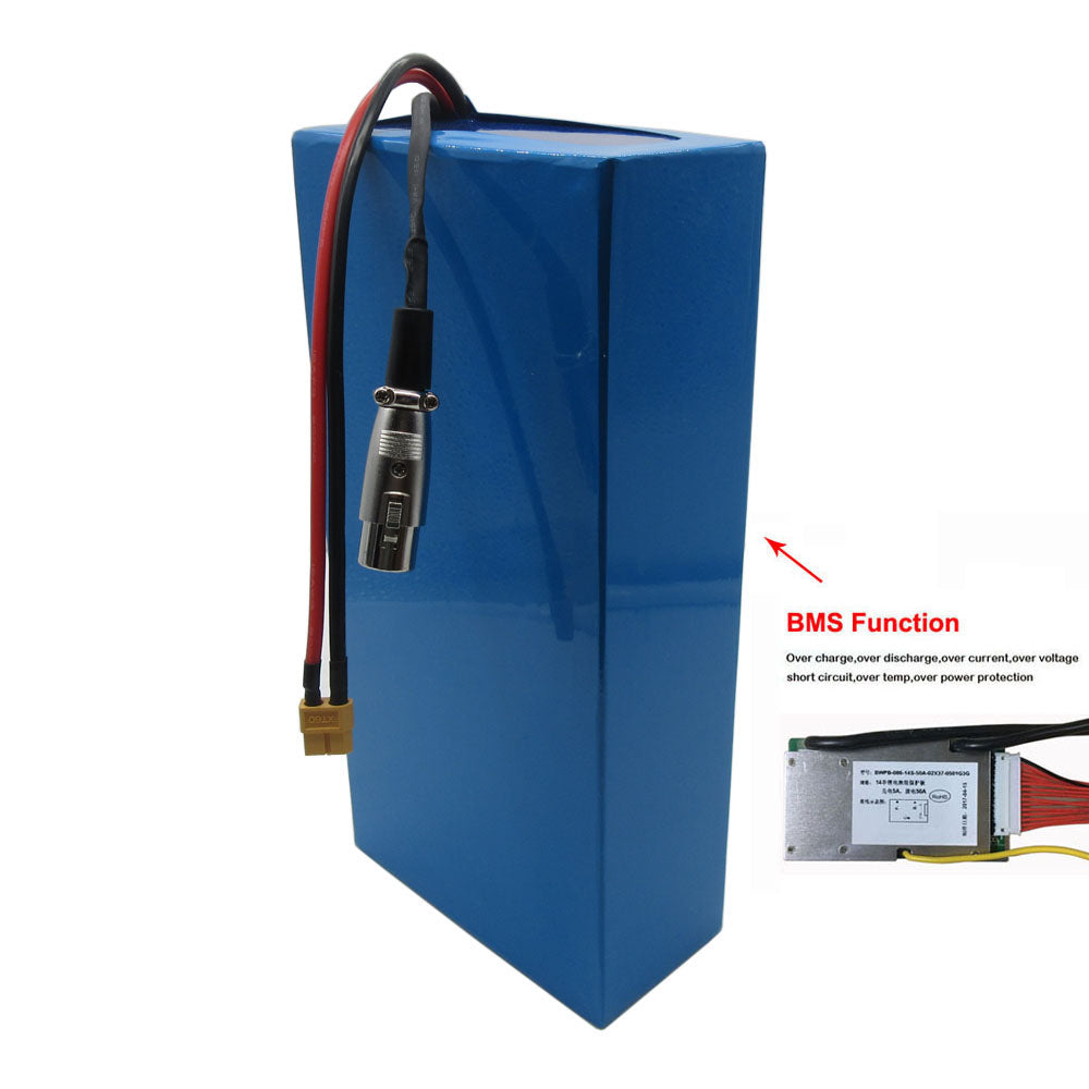 1000W 48V 20AH Ebike Lithium Battery Pack 48 Volt 13S Electric Bike Bicycle Scooter Li-ion 18650 Bateria Akku With PVC Case 54.6V 2A Charger