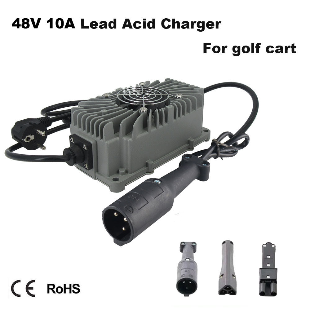 Waterproof Ez Go 48 Volt 10A Golf Cart Lead Acid Battery Fast Charger 48V EZgo RXV Club Car TXT plug 58.8V US EU Plug 600W Powerful