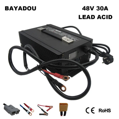 BAYADOU 2000W 48V 30A Lead Acid Fast Charger For 48 Volt RV Forklift Energy Storage Battery Chargers 58.8V