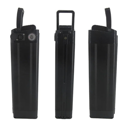 24V 36V 48V Ebike Bicycle Battery Box Case Cover Empty Silver Fish Aluminum Housing Accessories Bottom Discharge Black Color