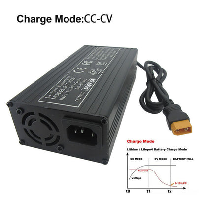 BAYADOU 54.6V 5A Battery Charger Universal Smart Charger for 48V E-Bike Electric Scooter 13S Lithium Battery Aluminum Case XT60 DC XLRM IEC C13