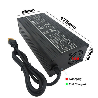 BAYADOU 54.6V 5A Battery Charger Universal Smart Charger for 48V E-Bike Electric Scooter 13S Lithium Battery Aluminum Case XT60 DC XLRM IEC C13