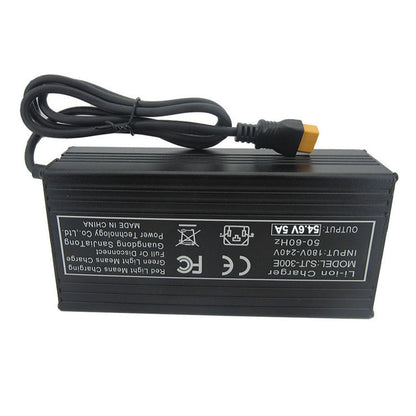 BAYADOU 54.6V 5A Battery Charger Universal Smart Charger for 48V E-Bike Electric Scooter 13S Lithium Battery Aluminum Case XT60 DC XLRM IEC C13