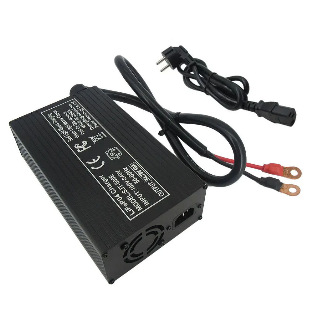 BAYADOU 54.75V 10A LiFePO4 Battery Fast Charger For 48V 15S Iron Phosphate Golf Cart Energy Storage Tricycle Solar Battery Smart Chargers 220V Input