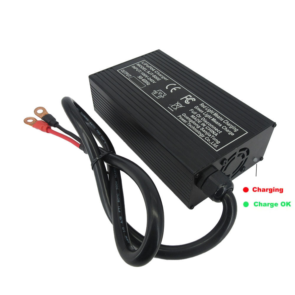 BAYADOU 54.75V 10A LiFePO4 Battery Fast Charger For 48V 15S Iron Phosphate Golf Cart Energy Storage Tricycle Solar Battery Smart Chargers 220V Input