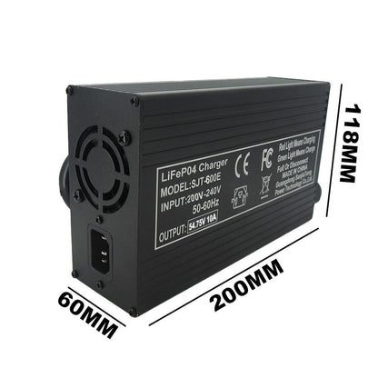 BAYADOU 54.75V 10A LiFePO4 Battery Fast Charger For 48V 15S Iron Phosphate Golf Cart Energy Storage Tricycle Solar Battery Smart Chargers 220V Input