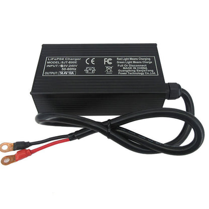 BAYADOU 58.4V 10A LiFePO4 Battery Fast Charger For 48V 16S Iron Phosphate Golf Cart Energy Storage Tricycle Smart Chargers Copper Nose XT90 IEC C13 220V Input