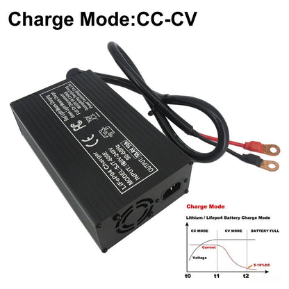 BAYADOU 58.4V 10A LiFePO4 Battery Fast Charger For 48V 16S Iron Phosphate Golf Cart Energy Storage Tricycle Smart Chargers Copper Nose XT90 IEC C13 220V Input