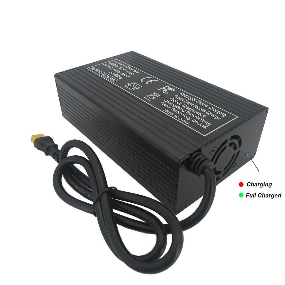 BAYADOU 58.8V 10A Li-ion Fast Charger 52V 51.8V 14S Lithium Ebike Tricycle RV Golf Cart Energy Storage UPS Solar System Charger XT90 SB50 220V Input