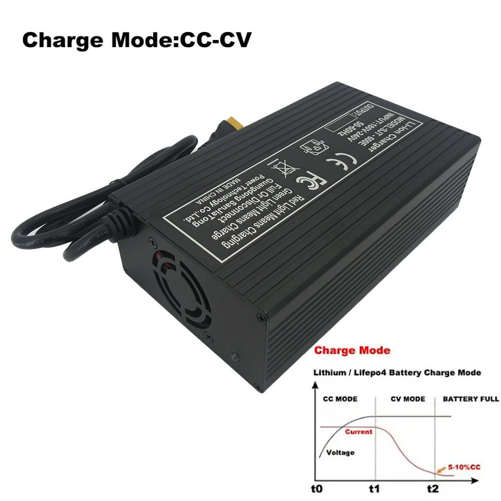 BAYADOU 58.8V 10A Li-ion Fast Charger 52V 51.8V 14S Lithium Ebike Tricycle RV Golf Cart Energy Storage UPS Solar System Charger XT90 SB50 220V Input