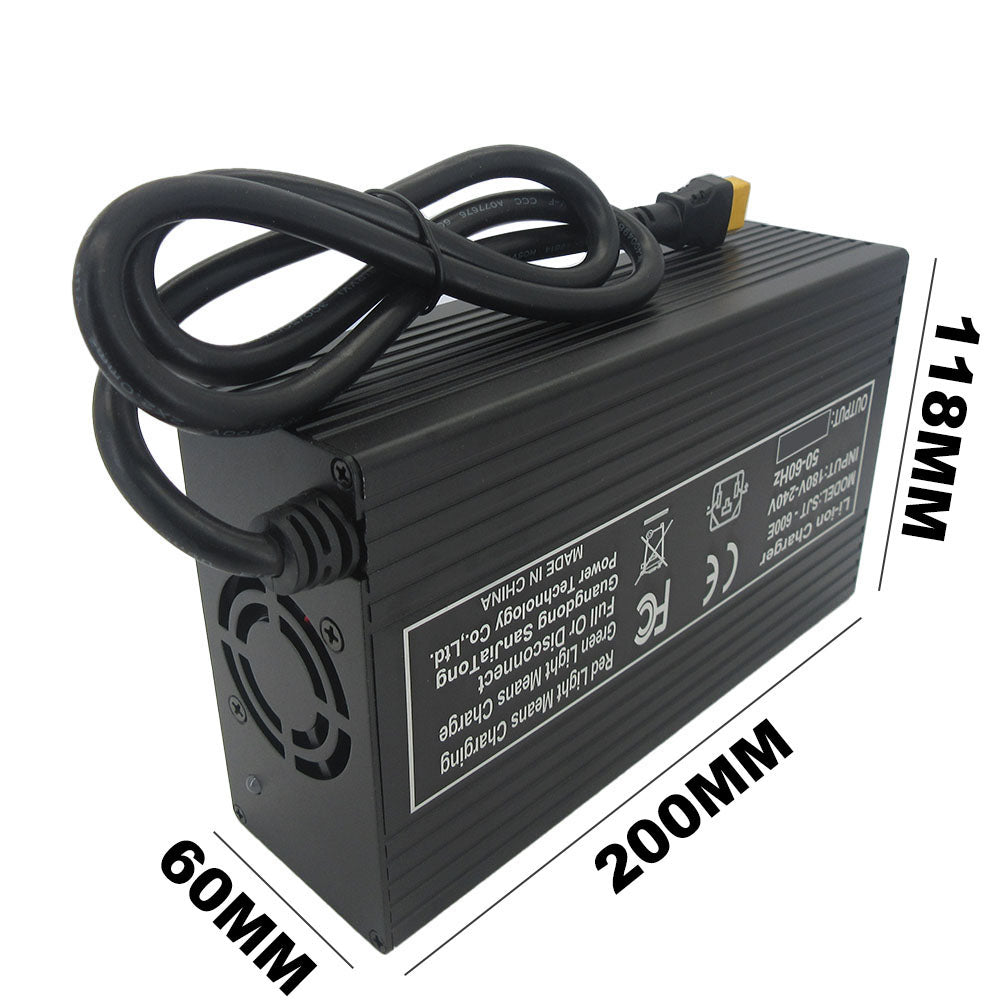 BAYADOU 58.8V 10A Li-ion Fast Charger 52V 51.8V 14S Lithium Ebike Tricycle RV Golf Cart Energy Storage UPS Solar System Charger XT90 SB50 220V Input