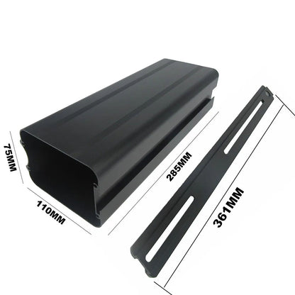 24V 36V 48V Ebike Bicycle Battery Box Case Cover Empty Silver Fish Aluminum Housing Accessories Bottom Discharge Black Color