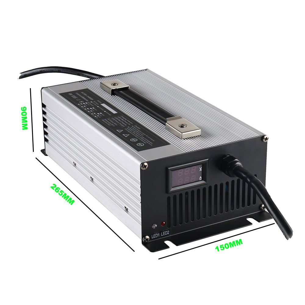 BAYADOU 1500W 24V 40A 36V 30A 48V 25A 60V 20A LiFePO4 Charger 8S 29.2V 12S 43.8V 15S 54.75V 16S 58.4V 20S 73V Golf Cart Forklift Energy Storage RV Boat UPS AGV Battery Charger