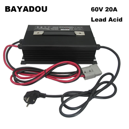 BAYADOU 1500W 60V 20A Lead Acid Battery Fast Charger 60 Volt Golf Cart Forklift RV Energy Storage Charger 73.5V Output