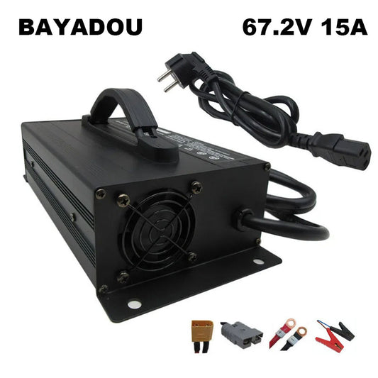 BAYADOU 67.2V 15A LI-ION Battery Fast Charger 60V 16S Lithium Golf Cart Forklift RV Energy Storage Touring Car Charger