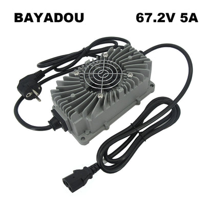 BAYADOU 67.2V 5A Lithium Fast Charger Waterproof 60V 16S 67V 30AH 50AH Golf Cart Smart Battery Charger IP67 3PIN IEC Connector