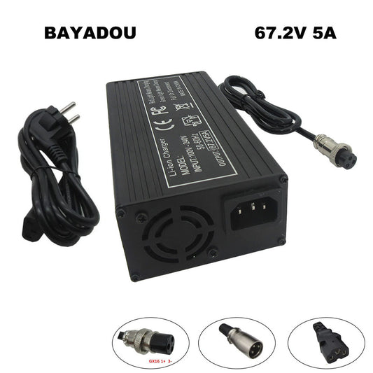 BAYADOU 67.2V 5A Battery Charger Universal Smart Charger for 60V E-Bike Electric Scooter 16S Lithium Battery