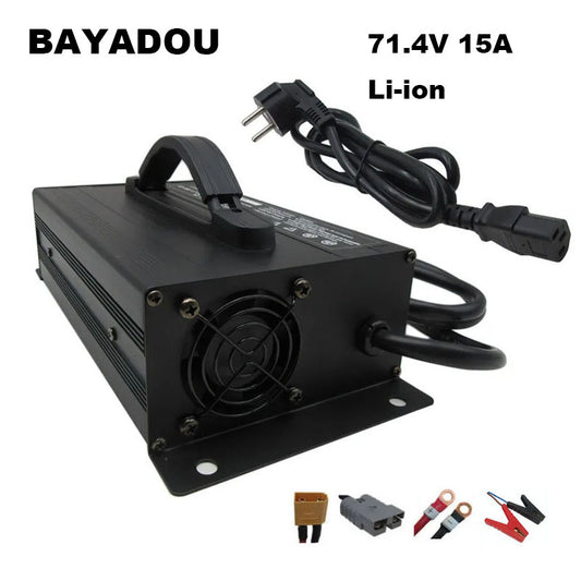 BAYADOU 71.4V 15A LI-ION Battery Fast Charger 61.2V 62.9V 17S Lithium Golf Cart Forklift RV Energy Storage Touring Car Charger