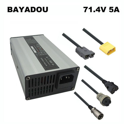 BAYADOU 400W 71.4V 5A Li-ion Fast Charger For 62.9V 17S Lithium Electric Bike Bicycle Scooter Cart Forklift Battery Charger