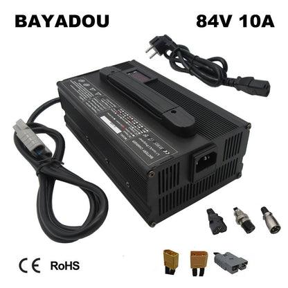 BAYADOU 72V 10A Lithium Charger 900W 72 Volt 20S 84V Li-ion Forklift RV Energy Storage Motorcycle Battery Fast Charger