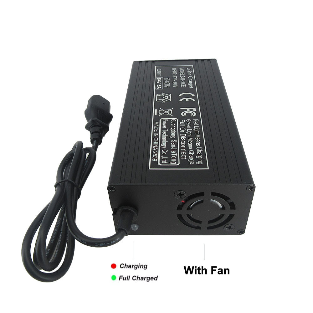 BAYADOU 84V 5A Li-ion 20S Ebike Scooter Battery Fast Charger 72V 5A Lithium RV Golf Cart Forklift Charger XT60 3PIN 180-240V AC Input
